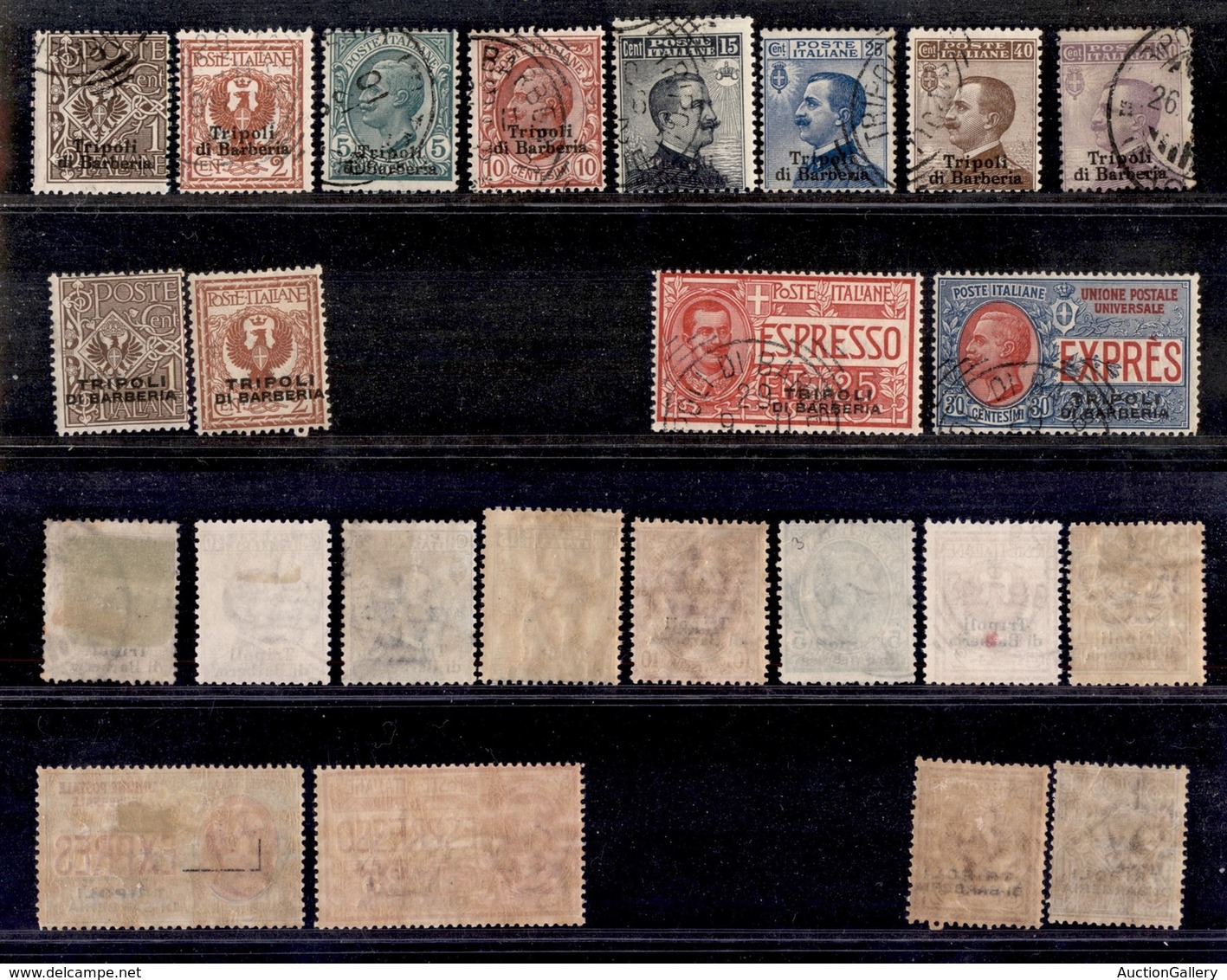 Uffici Postali All Estero - Levante - Tripoli Di Barberia - Posta Ordinaria - 1909/1915 - Soprastampati (1/8 + 11/12 + 1 - Other & Unclassified
