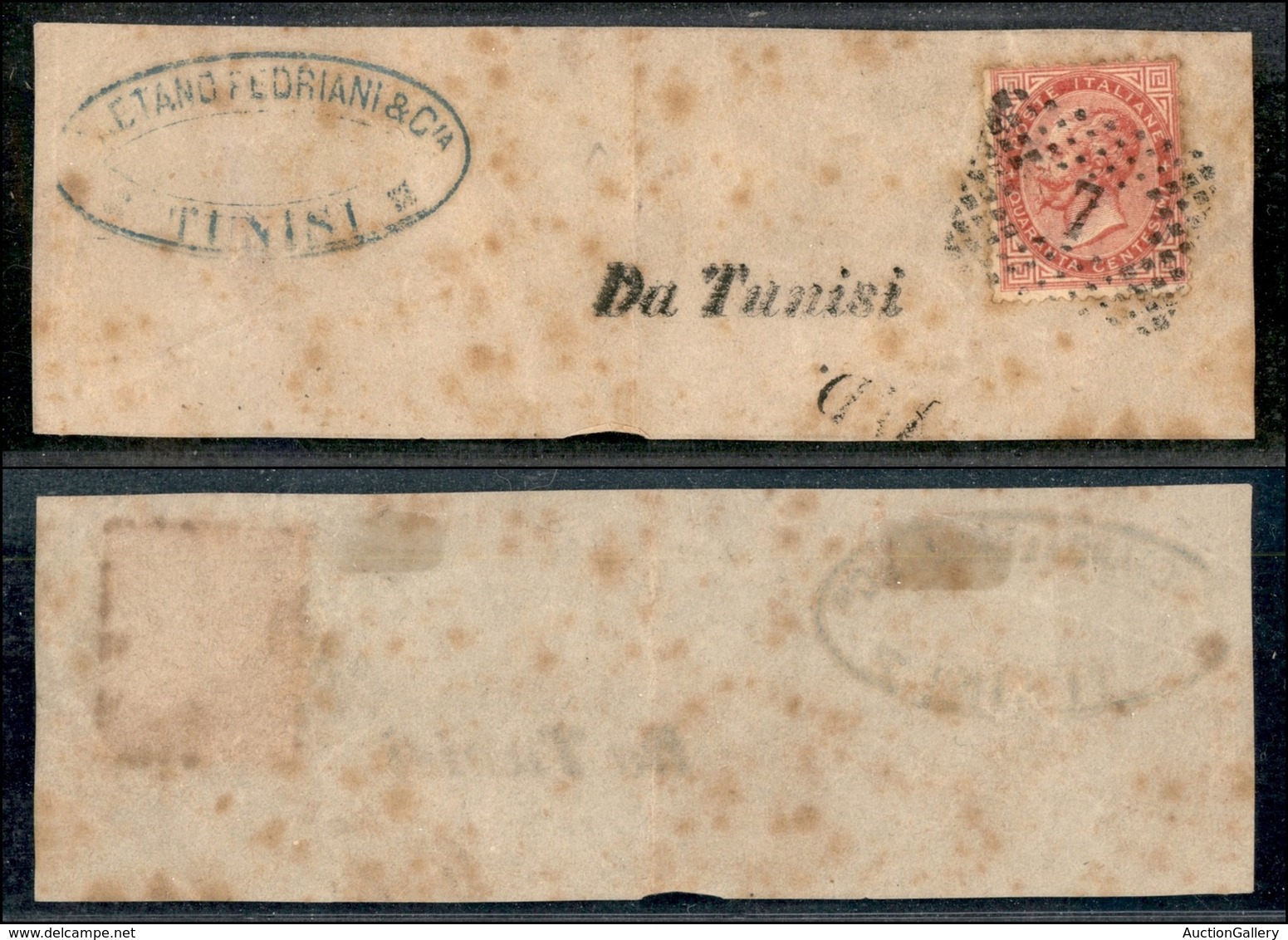 Uffici Postali All Estero - Levante - Posta Ordinaria - Da Tunisi - Frammento Di Lettera Col 40 Cent (20-Regno) Annullat - Other & Unclassified