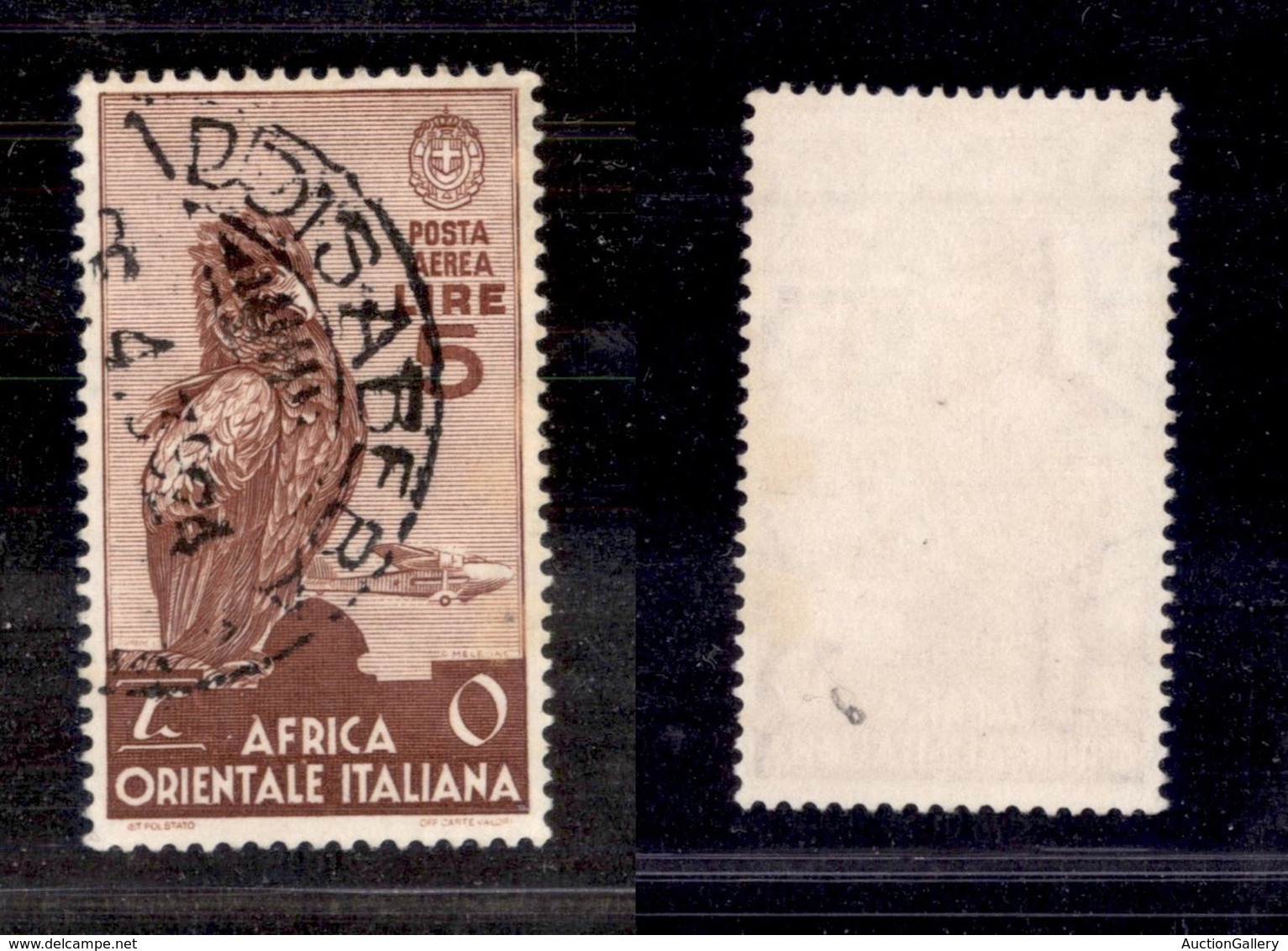 Colonie - Africa Orientale Italiana - Posta Aerea - 1938 – 5 Lire Soggetti Vari Posta Aerea (A19) – Usato (80) - Andere & Zonder Classificatie
