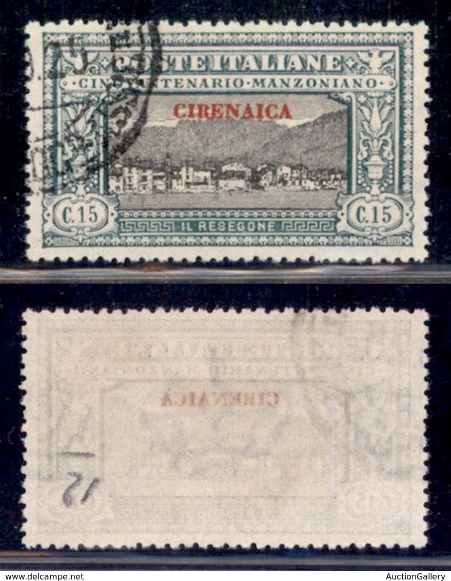 Colonie - Cirenaica - Posta Ordinaria - 1924 - 15 Cent Manzoni (12) - Usato (100) - Altri & Non Classificati