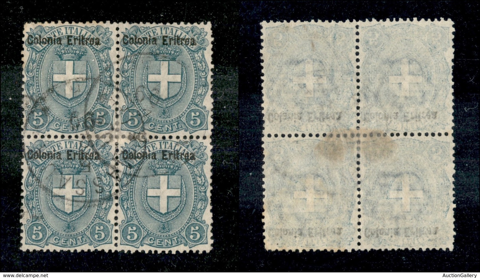 Colonie - Eritrea - Posta Ordinaria - 1897 - 5 Cent (14) - Quartina Usata - Discreta Centratura - Sonstige & Ohne Zuordnung