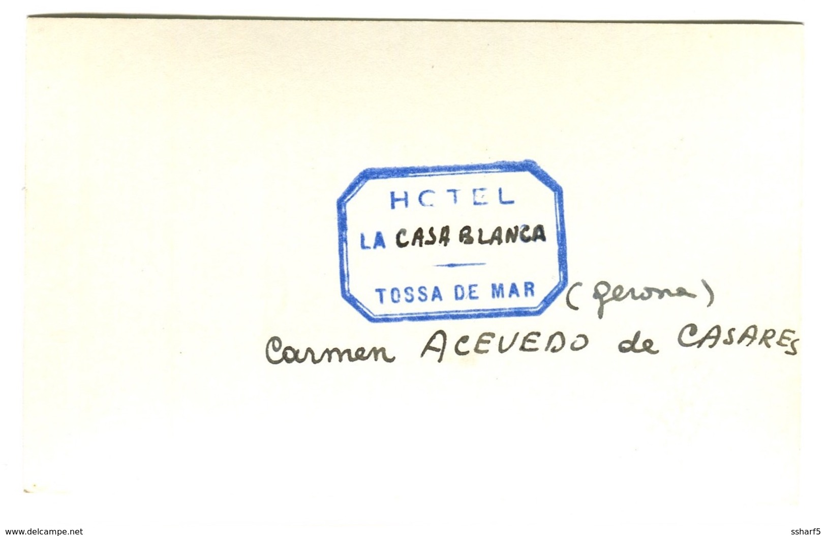 TOSSA DE MAR Hotel La Casa Blanca Gerona Foto C. 1955 - Gerona