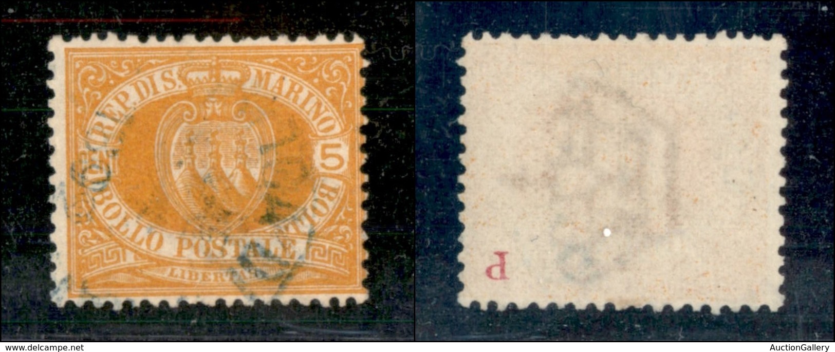 San Marino - Posta Ordinaria - 1890 - 5 Cent Stemma (2) - Usato (65) - Other & Unclassified