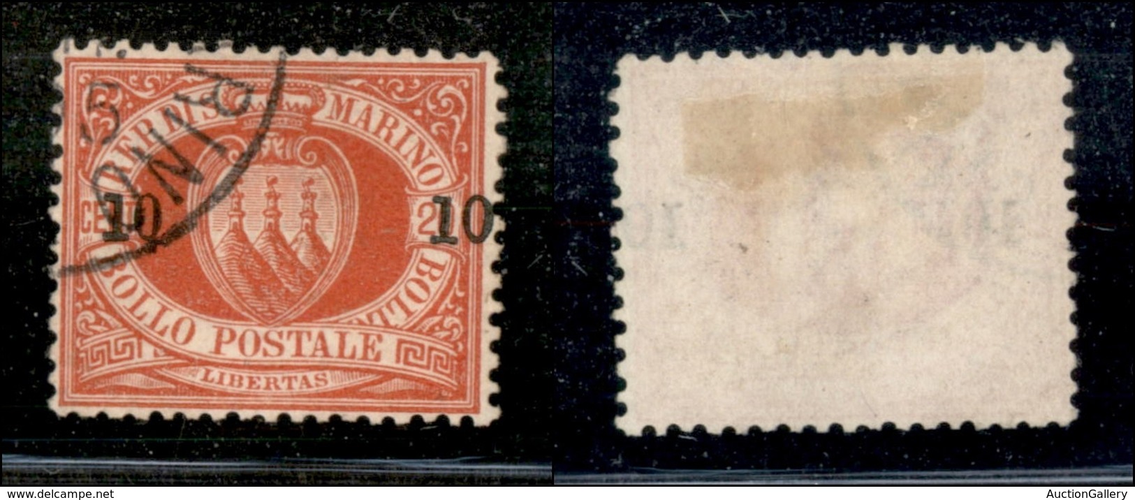 San Marino - Posta Ordinaria - 1892 - 10 Su 20 Cent Stemma (11) - Usato - Altri & Non Classificati