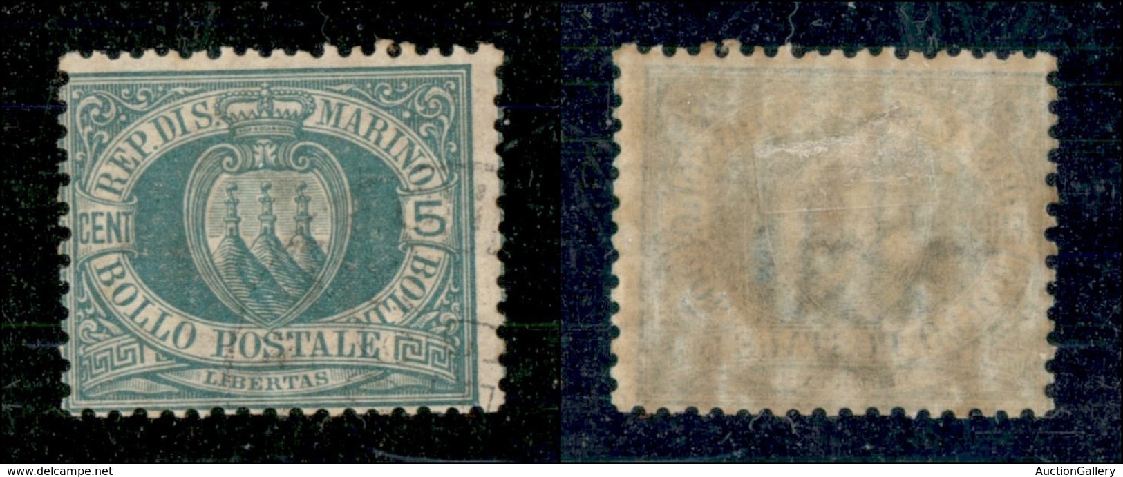 San Marino - Posta Ordinaria - 1899 - 5 Cent Stemma (27) - Usato - Altri & Non Classificati