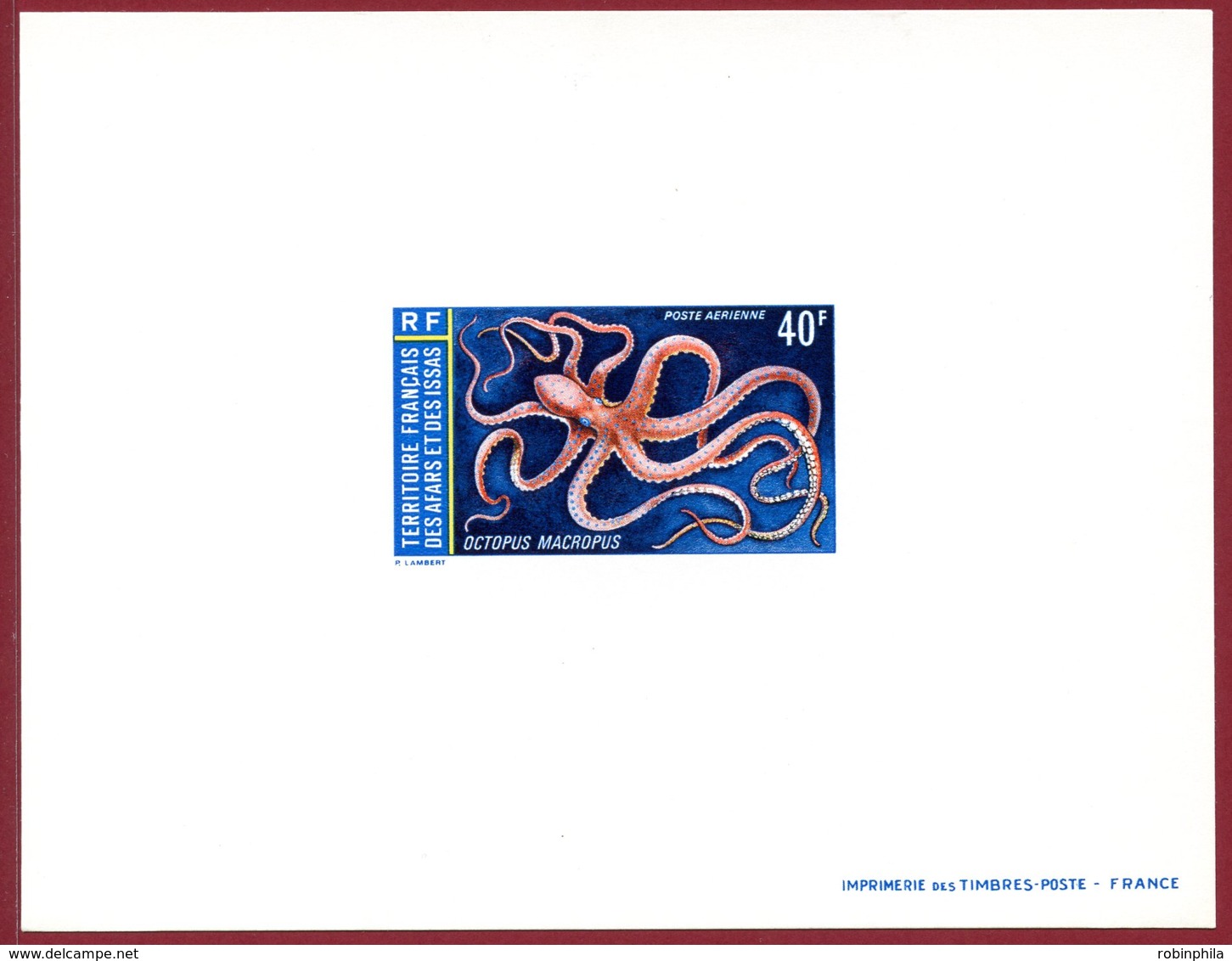 Afars & Issas 1973 #C81, Deluxe Proof, Octopus, Marine Life - Unused Stamps