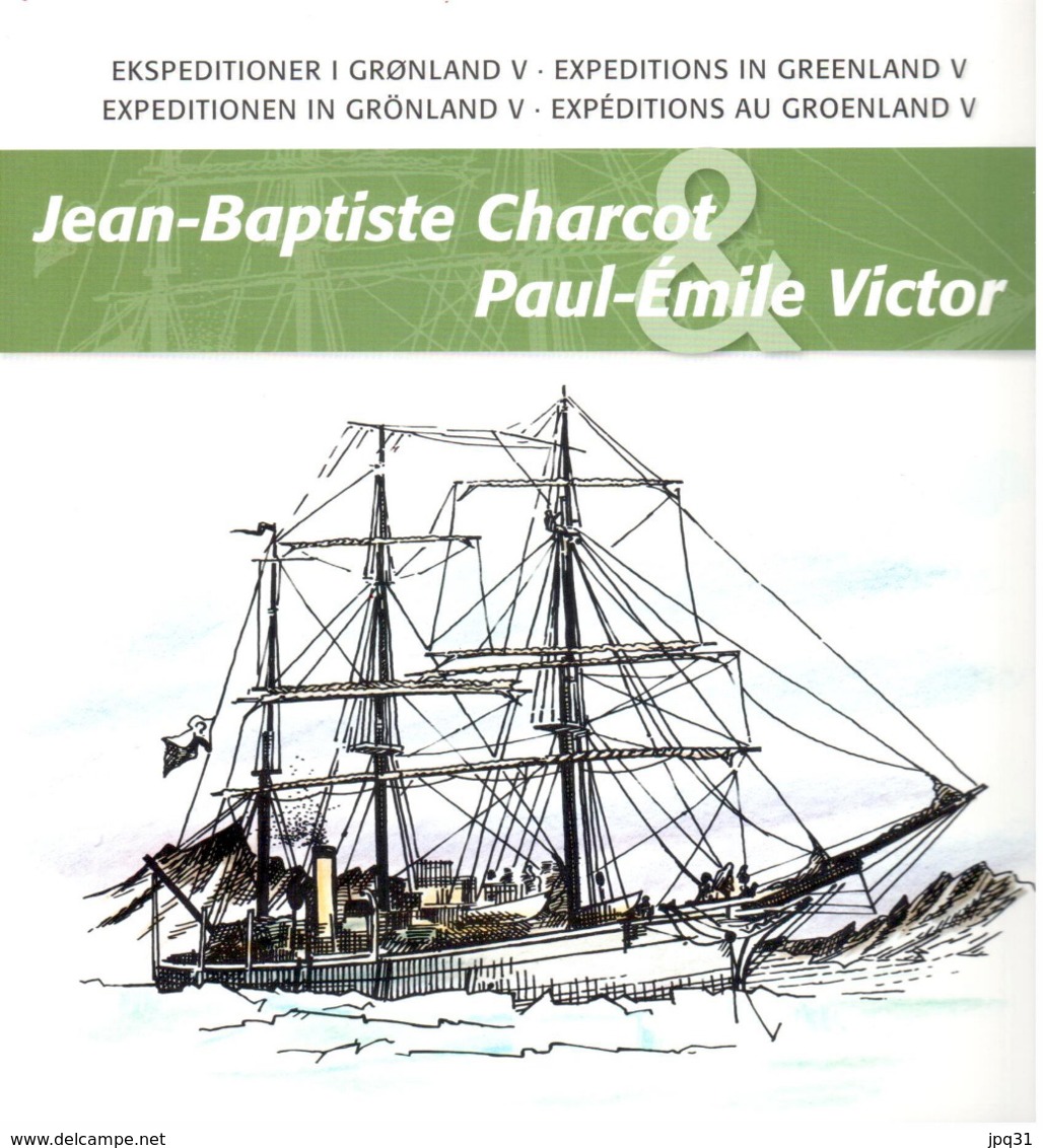 Encart Expéditions Au Groenland De Jean-Baptiste Charcot Et Paul-Emile Victor - émission Commune France-Groenland - 2007 - Other & Unclassified
