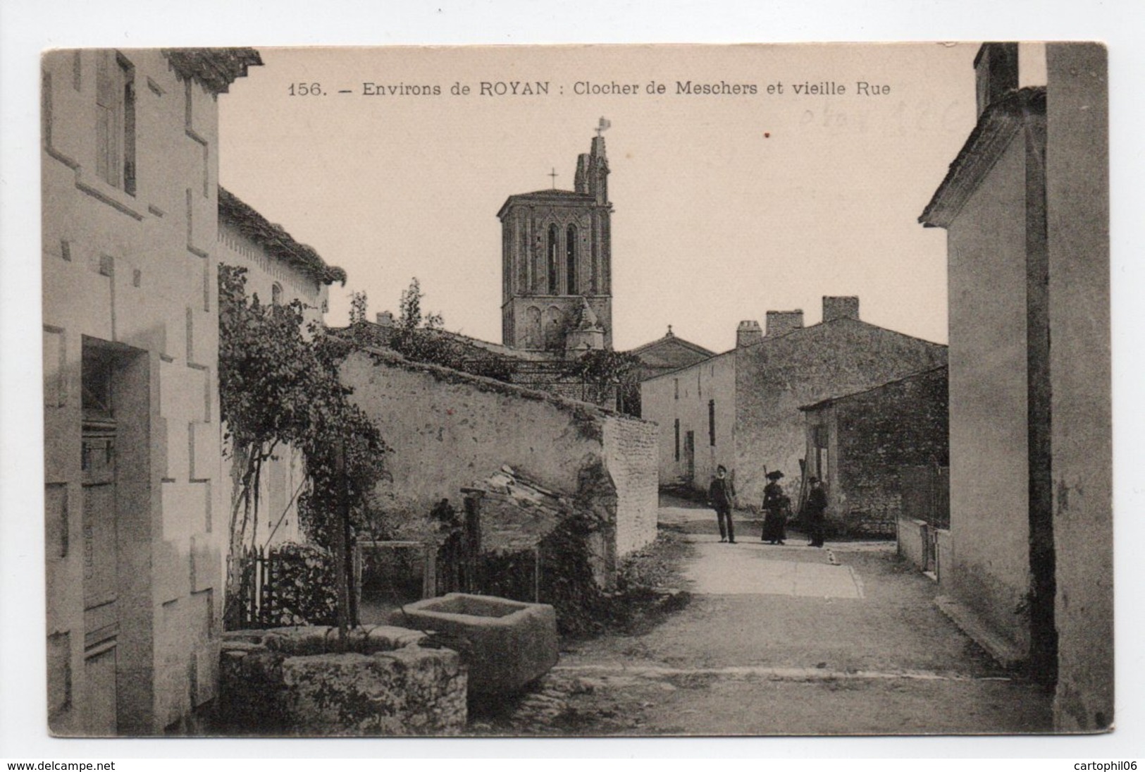 - CPA MESCHERS (17) - Clocher Et Vieille Rue (avec Personnages) - N° 156 - - Meschers