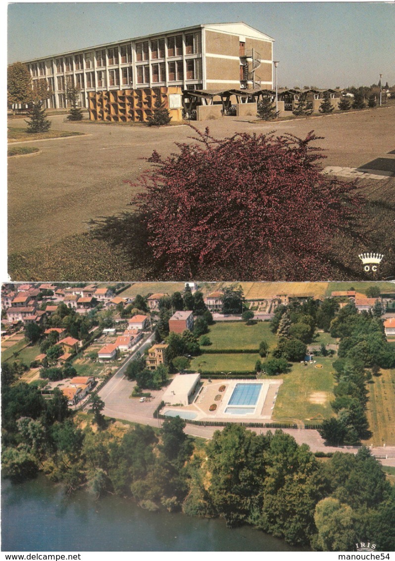 LOT DE 2 CPSM DE CAZERES SUR GARONNE - LE CES ET LA PISCINE - Other & Unclassified