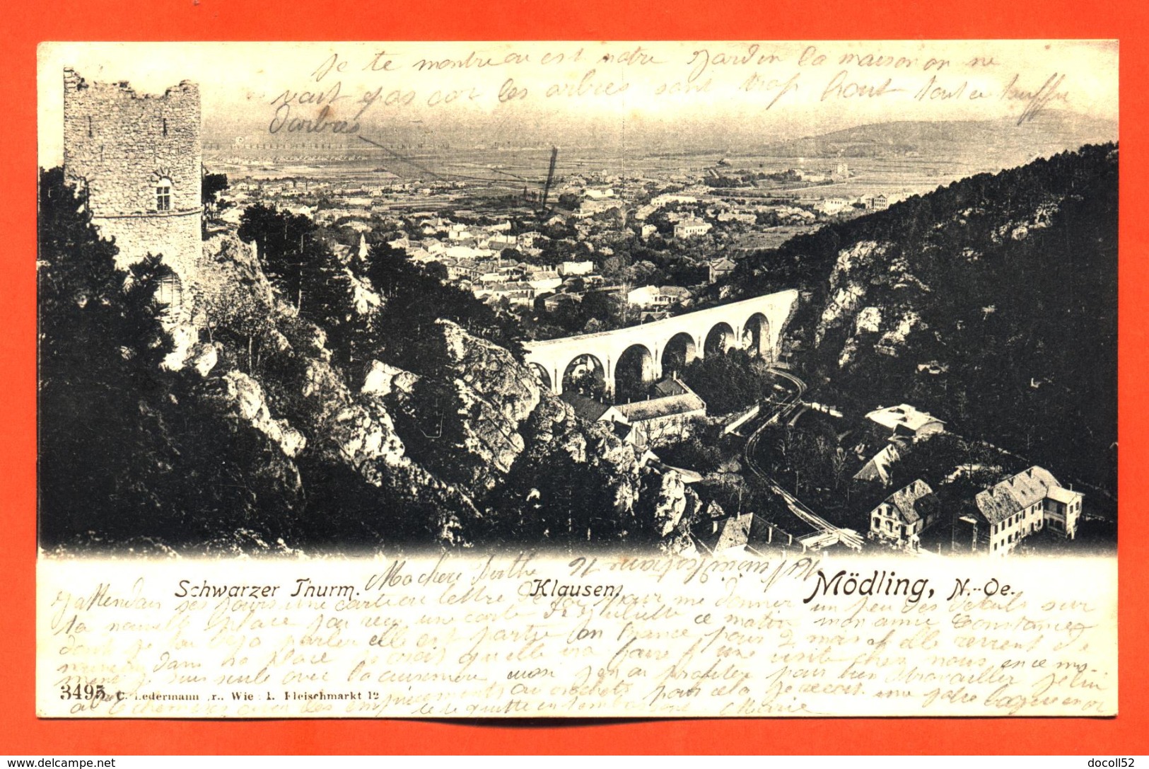 CPA Autriche Modling " Schwarzer Thurm - Klausen " Carte Precurseur 1901 - Mödling