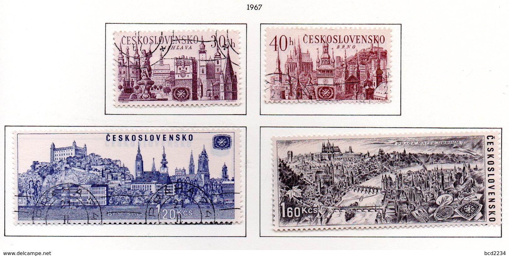 CZECHOSLOVAKIA 1967 INTERNATIONAL TOURIST YEAR SG 1628-1631 JIHLAVA BRNO BRATISLAVA PRAGUE - Andere & Zonder Classificatie