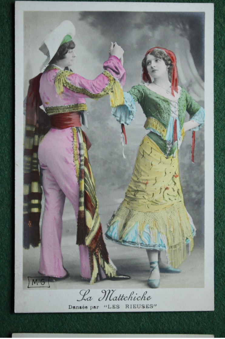 La Mattchiche - Dansée Par Les Rieuses- (studio M.G. 501 ) Non écrite - Photo  Noir & Blanc Colorisée - Fotos