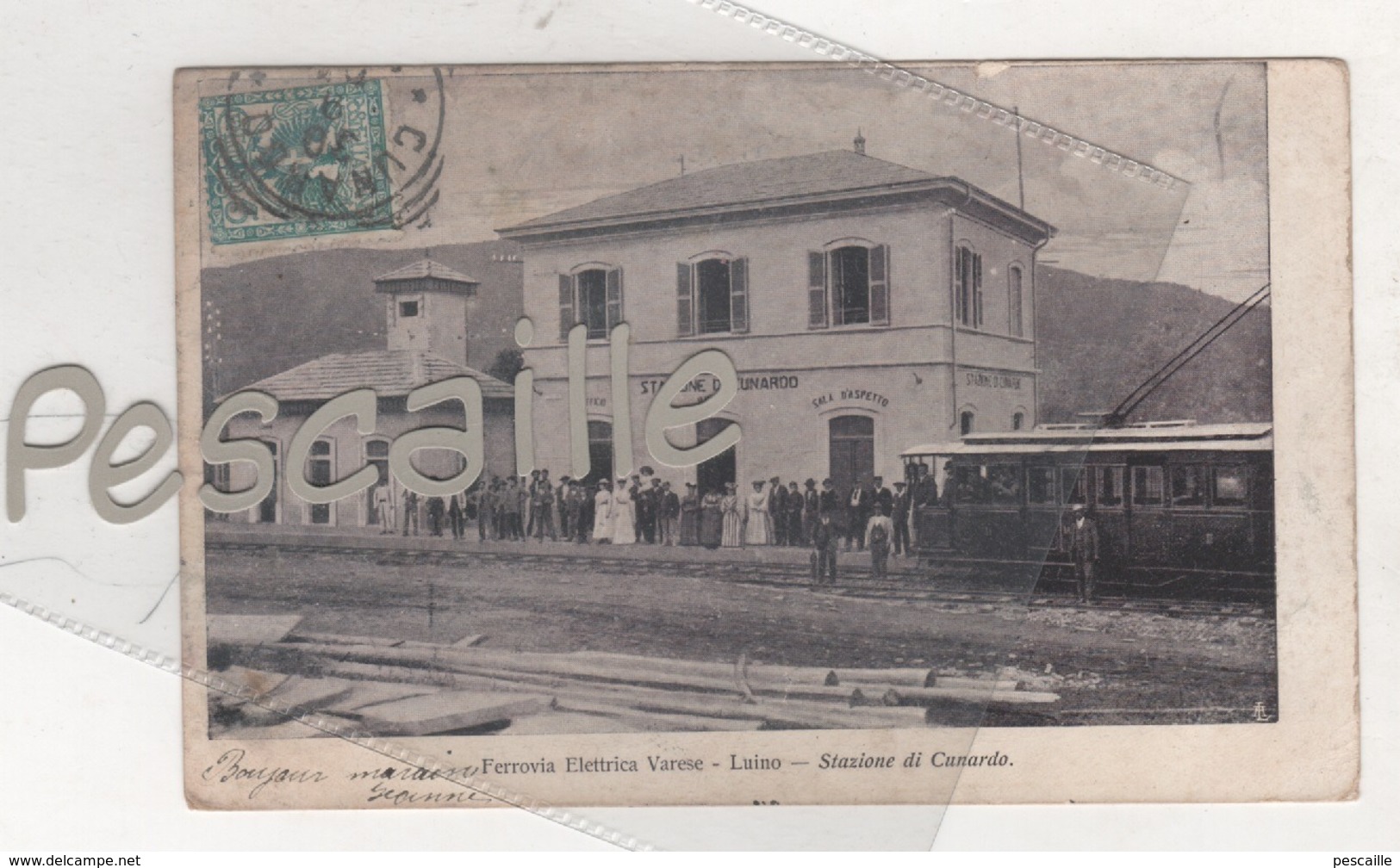 LOMBARDIA - CP ANIMEE FERROVIA ELETTRICA VARESE - LUINO - STAZIONE DI CUNARDO - VARESE TIP. PREALPINA - CIRCULEE EN 1904 - Varese