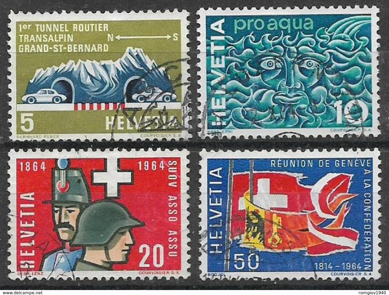 SVIZZERA 1964  SERIE DI PROPAGANDA UNIF. 726-729 USATA VF - Usati