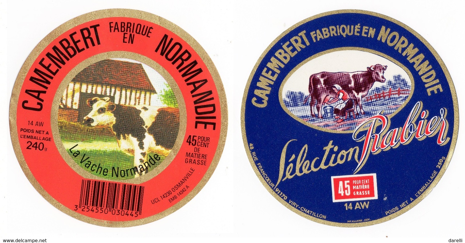 Lot De 10 étiquettes Fromage Du Calvados Camembert Et Pont L’évêque - Thème Vache - état Neuf - Formaggio