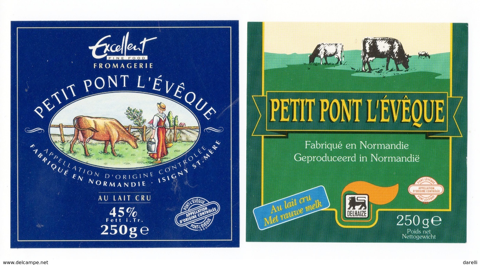 Lot De 10 étiquettes Fromage Du Calvados Camembert Et Pont L’évêque - Thème Vache - état Neuf - Fromage