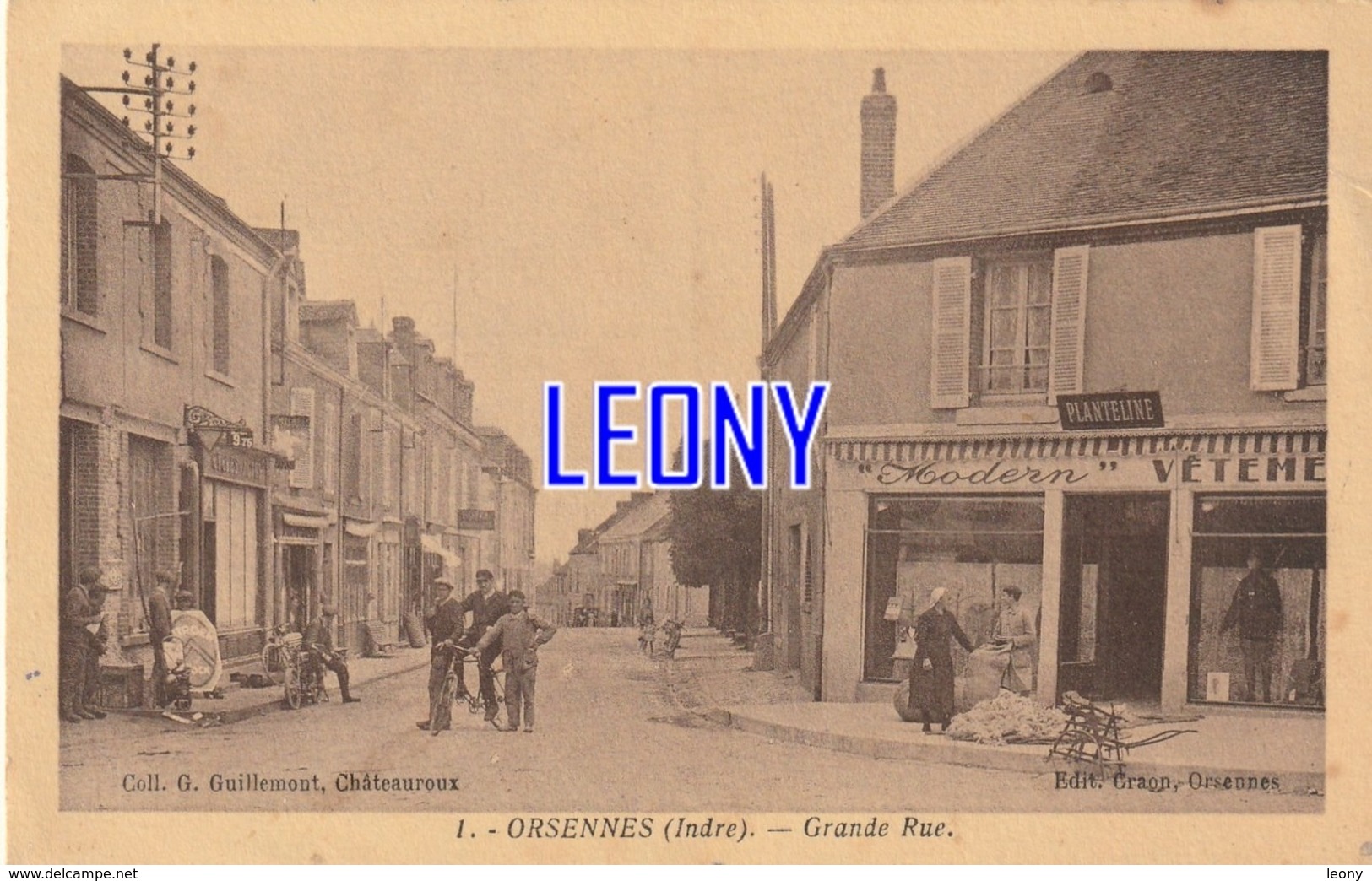 CPSM 9X14 D' ORSENNES   (36) - GRANDE RUE N° 1- ANIMATIONS - COMMERCES - Collection G. GUILLEMENT - Autres & Non Classés