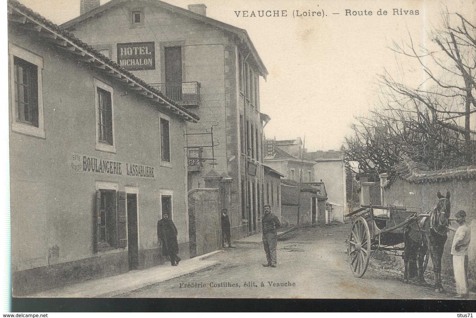 CPA Veauche - Route De Rivas - Circulée 1911 - Andere & Zonder Classificatie