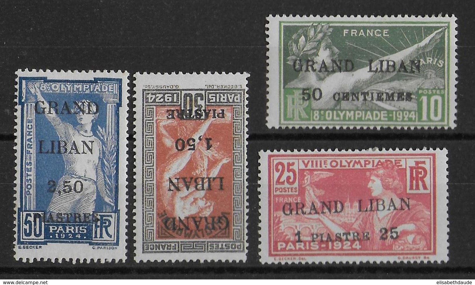 LIBAN - JEUX OLYMPIQUES De 1924  - YVERT 18/21 * MLH  - COTE = 180 EUR. - Liban