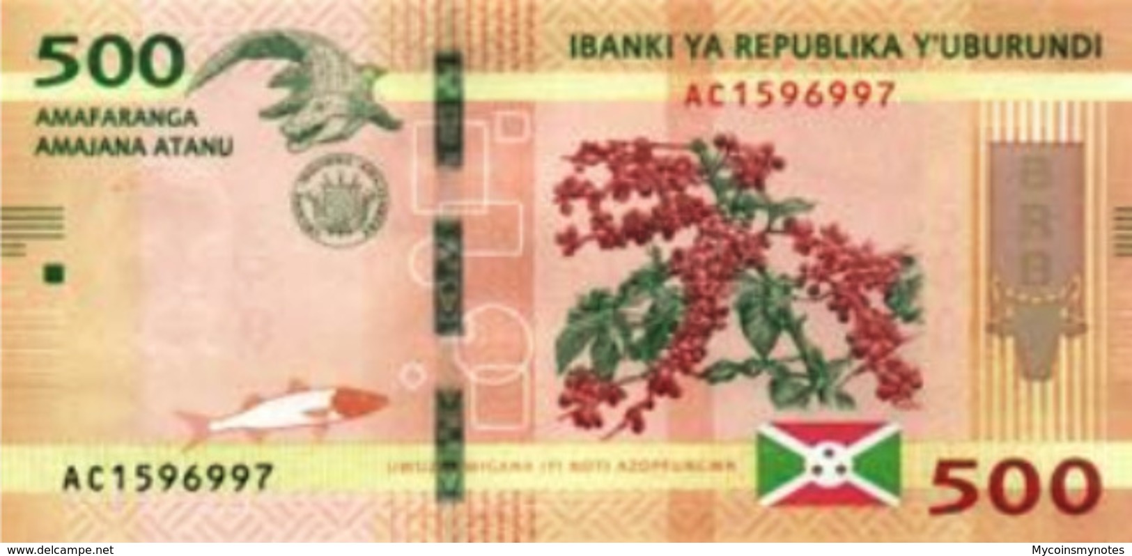 BURUNDI, 500 FRANCS, 2018/2019, NEW P50b, UNC - Burundi