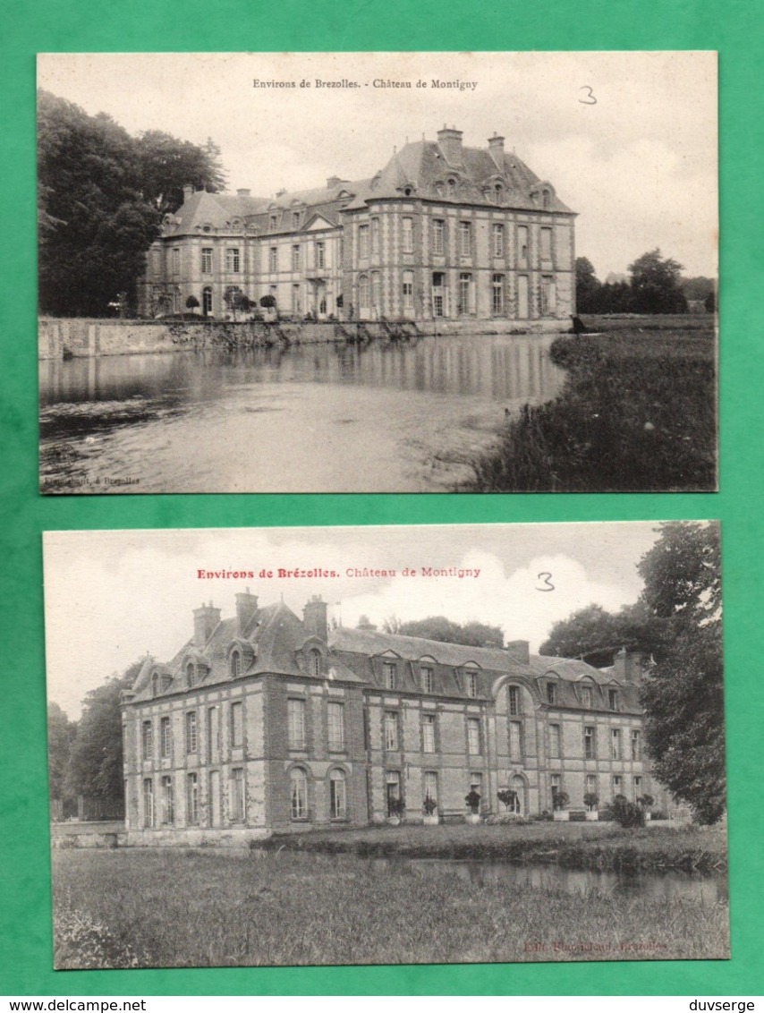 28 Eure Et Loir Montigny Sur Avre Le Chateau Lot De 2 Cartes Postales - Montigny-sur-Avre
