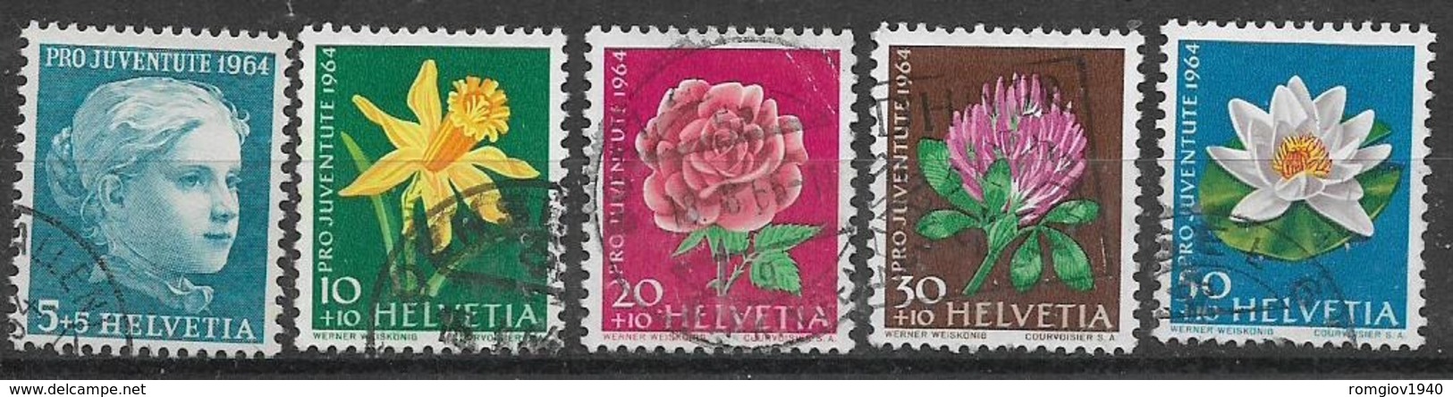 SVIZZERA 1964  PRO JUVENTUTE UNIF. 738-742 USATA VF - Usati