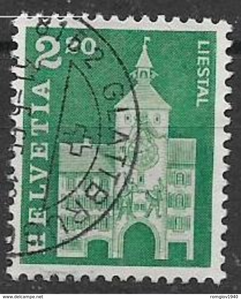 SVIZZERA 1964  EDIFICI STORICI  SERIE ORDINARIA UNIF. 737 USATO VF - Usati