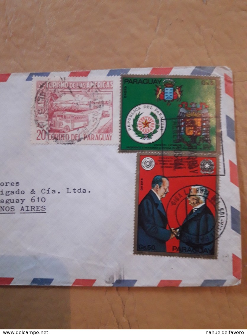 Enveloppe Du Paraguay Distribuée En Argentine Avec De Grands Timbres - Paraguay