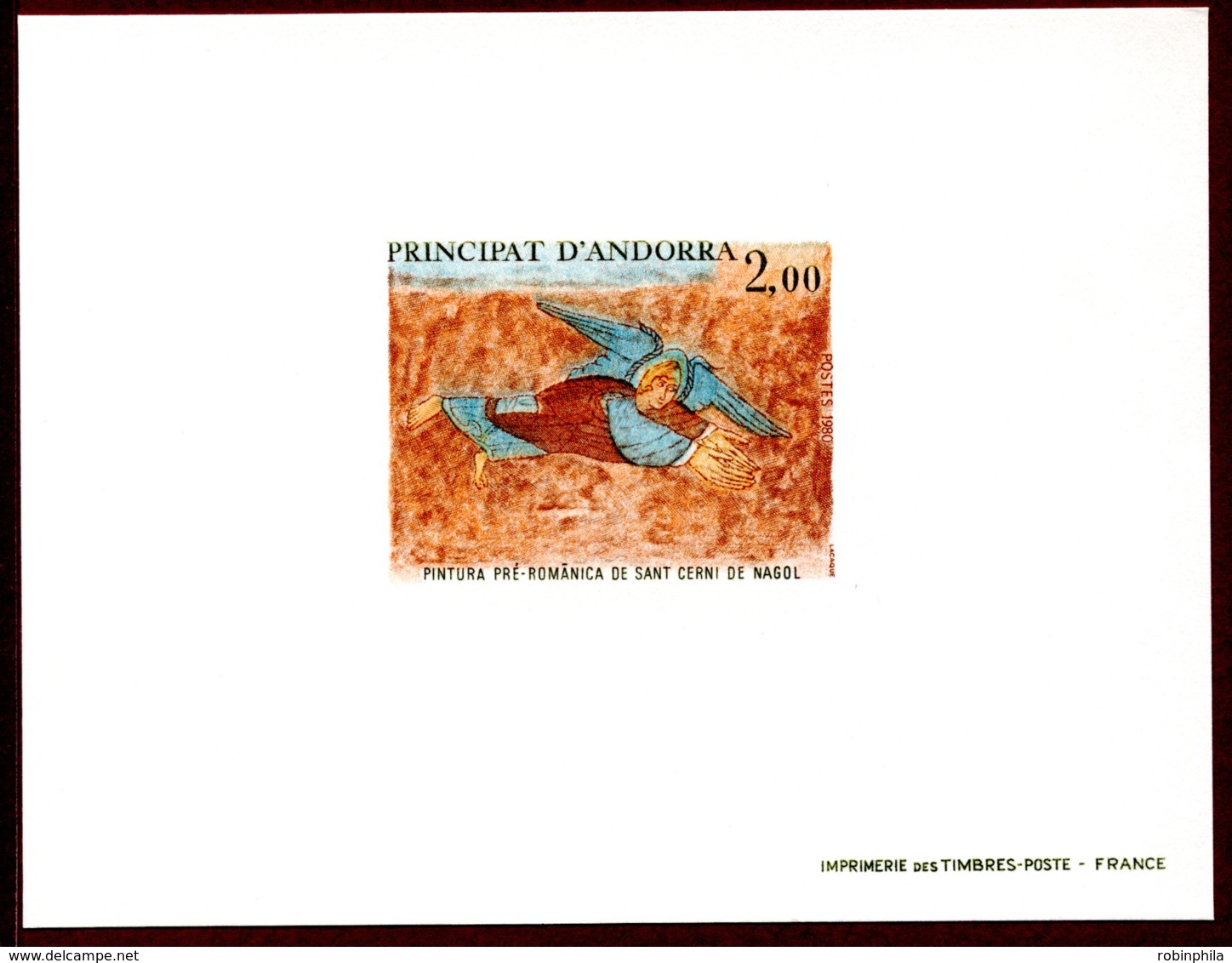 Andorra French 1980 #284, Deluxe Proof, Pre-Romanesque Fresco - Nuevos