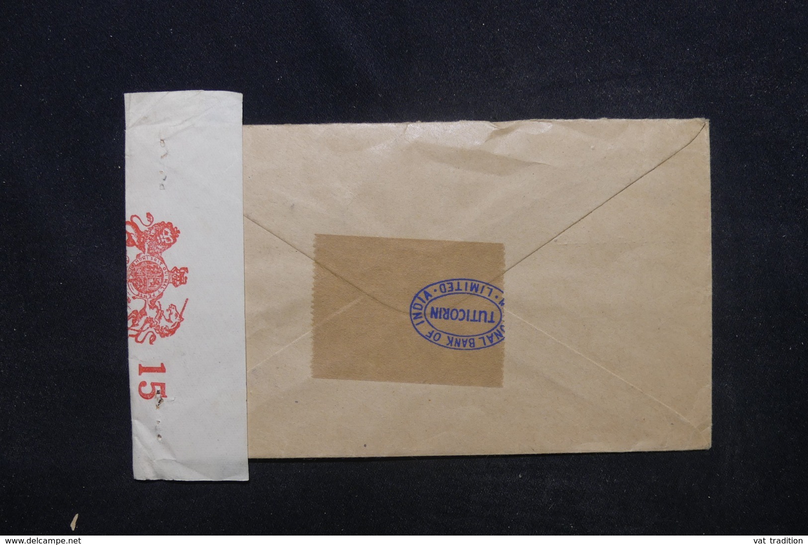 INDE - Enveloppe Commerciale Pour La Belgique Par Avion Avec Contrôle Postal , Affranchissement Plaisant - L 45377 - 1936-47 Koning George VI