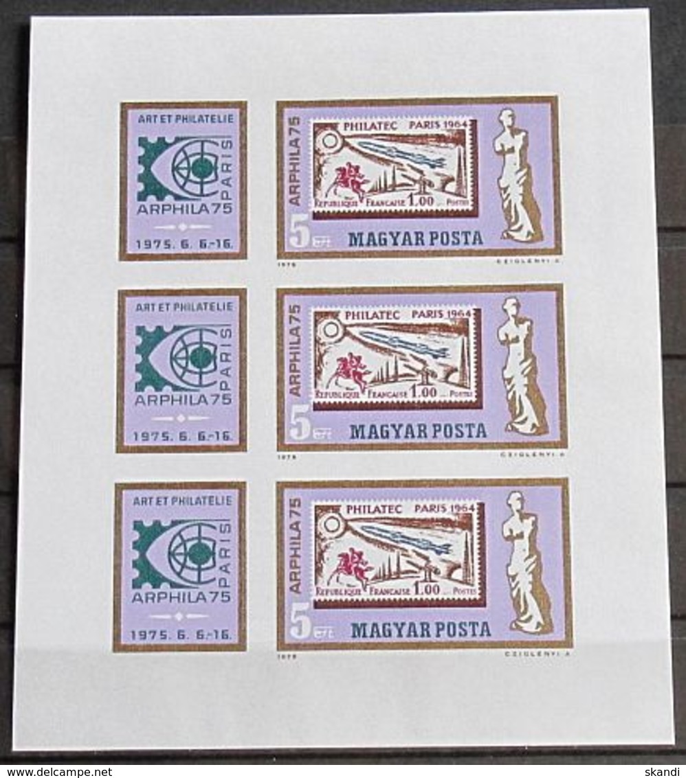 UNGARN 1975 Mi-Nr. 3043 B Kleinbogen ** MNH - Blocks & Sheetlets