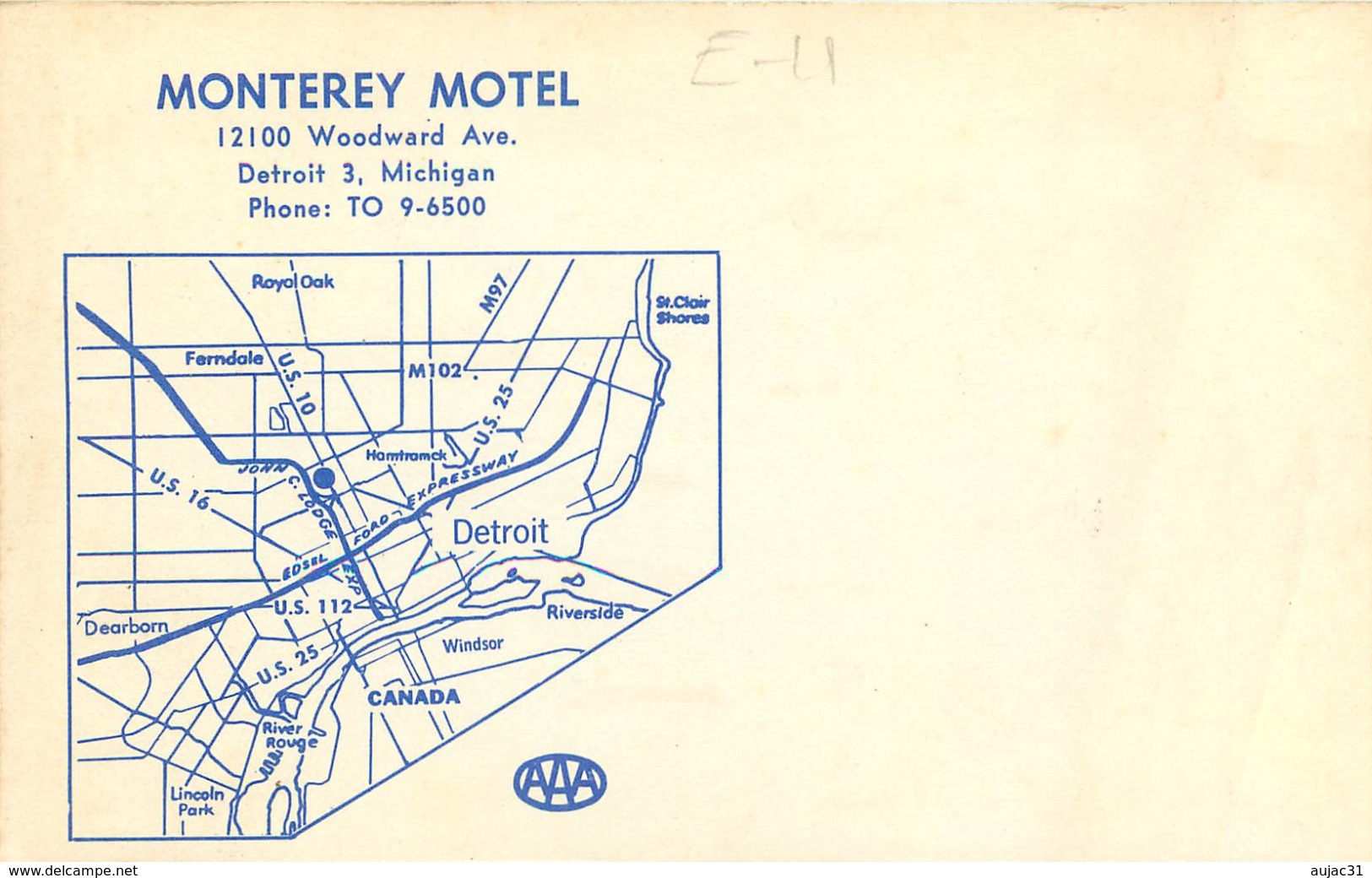 Etats-Unis - Michigan - Detroit - Monterey Motel - Multivues - état - Detroit