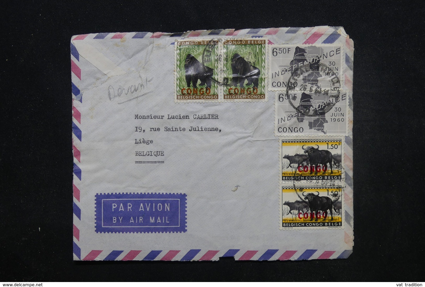 CONGO - Enveloppe De Elisabethville Pour  La Belgique En 1961, Affranchissement Plaisant Dont Surchargés  - L 45400 - Sonstige & Ohne Zuordnung
