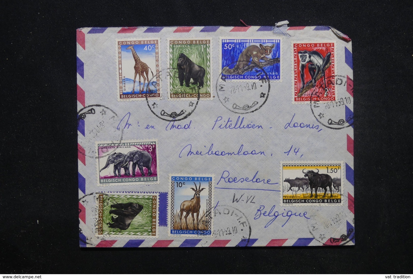 CONGO BELGE - Enveloppe De Matadi Pour La Belgique En 1959, Affranchissement Plaisant - L 45402 - Lettres & Documents
