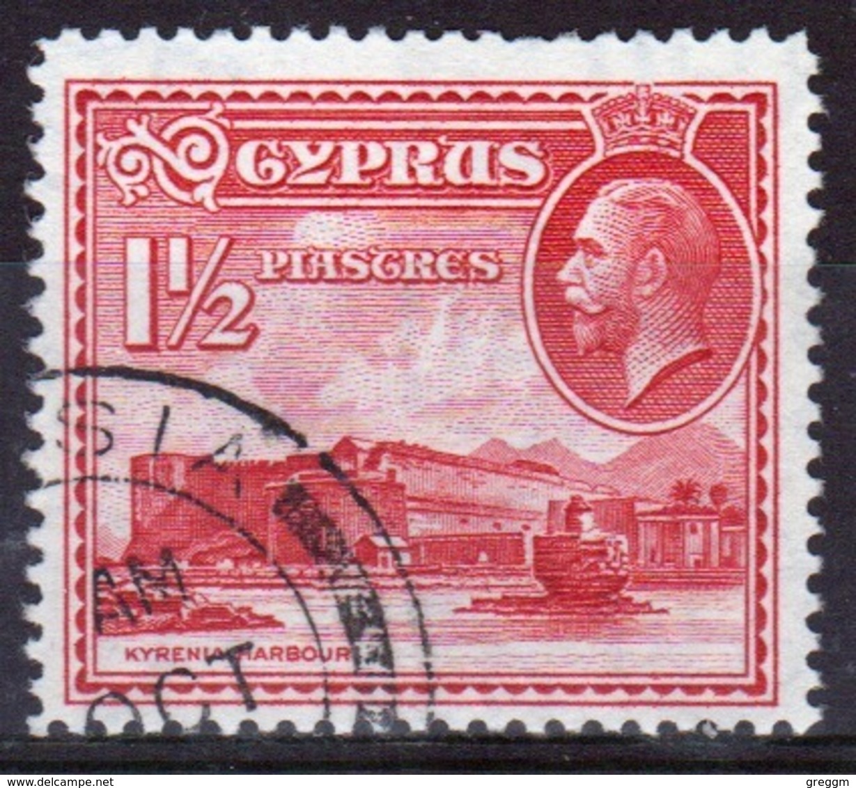 Cyprus Single One And A Half Piastre Stamp From 1934 Definitive Set. - Cyprus (...-1960)