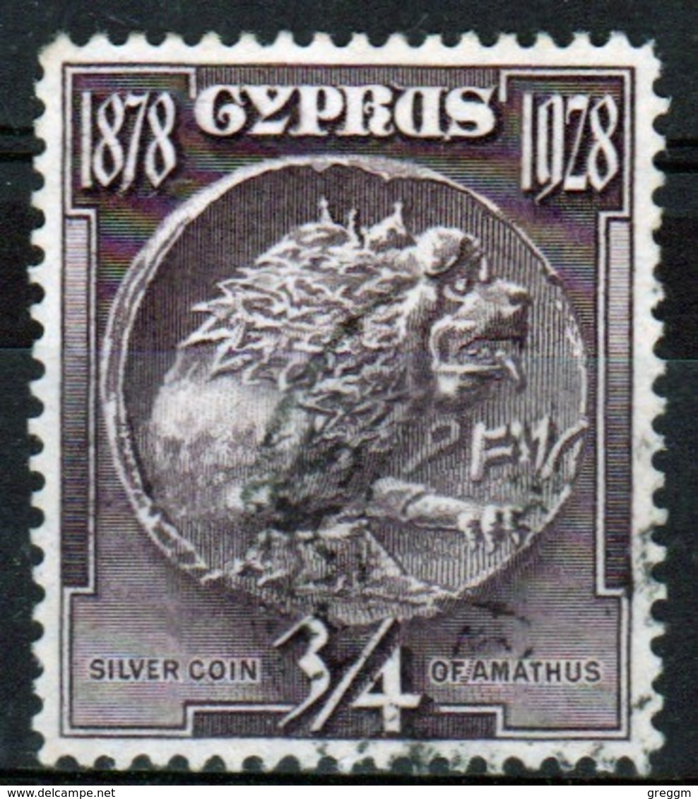 Cyprus Single 1928 Three Quarter Piastre Stamp From 50th Anniversary Of British Rule Set. - Used Stamps