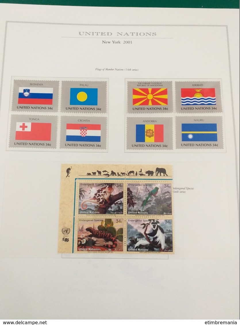 LOT N° 1045 NATIONS UNIS  neufs ** sans charniere sur page d'albums la derniere photos neufs * charn.