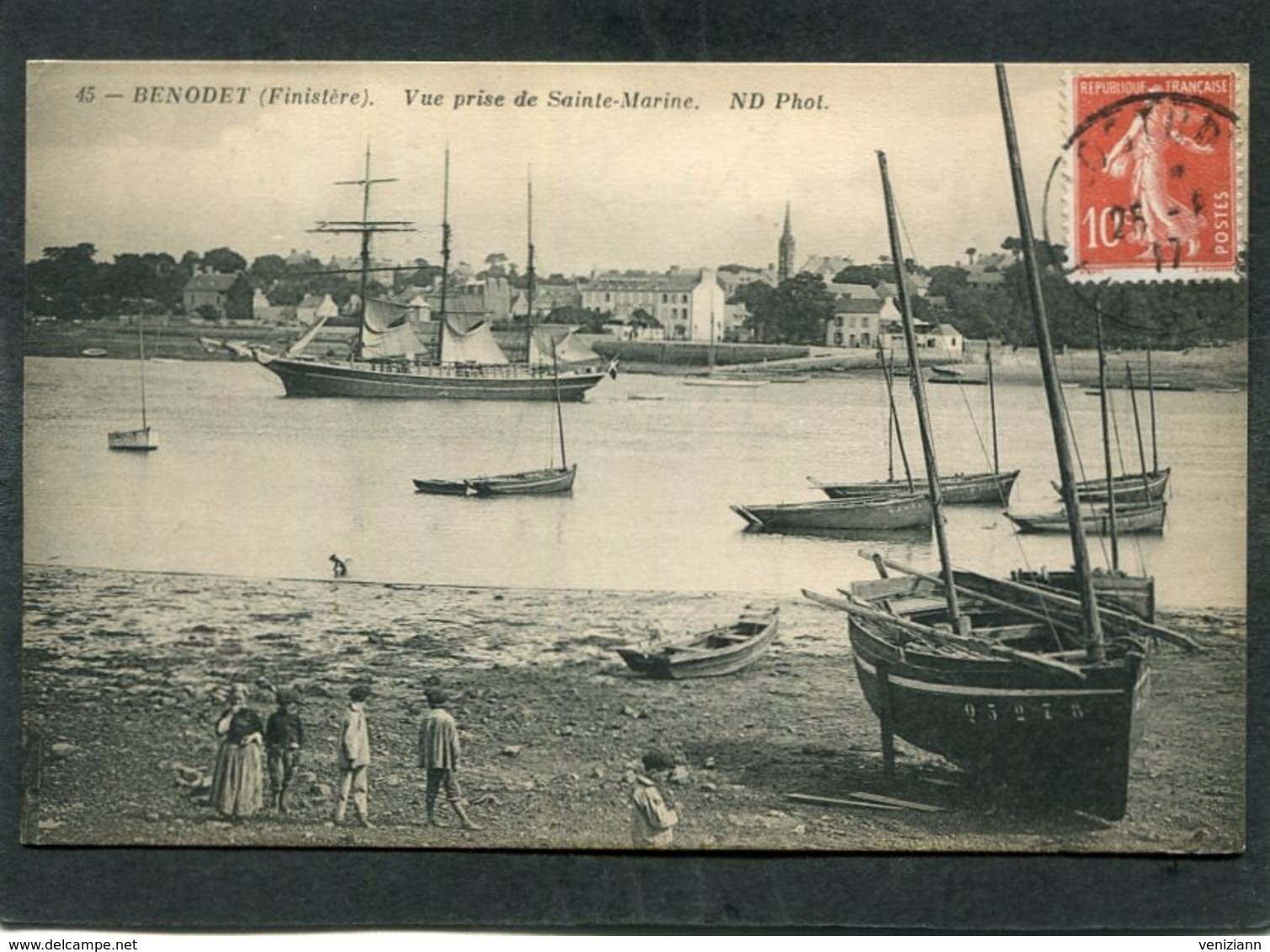 CPA - BENODET - Vue Prise De Sainte Marine, Animé - Bateaux - Bénodet