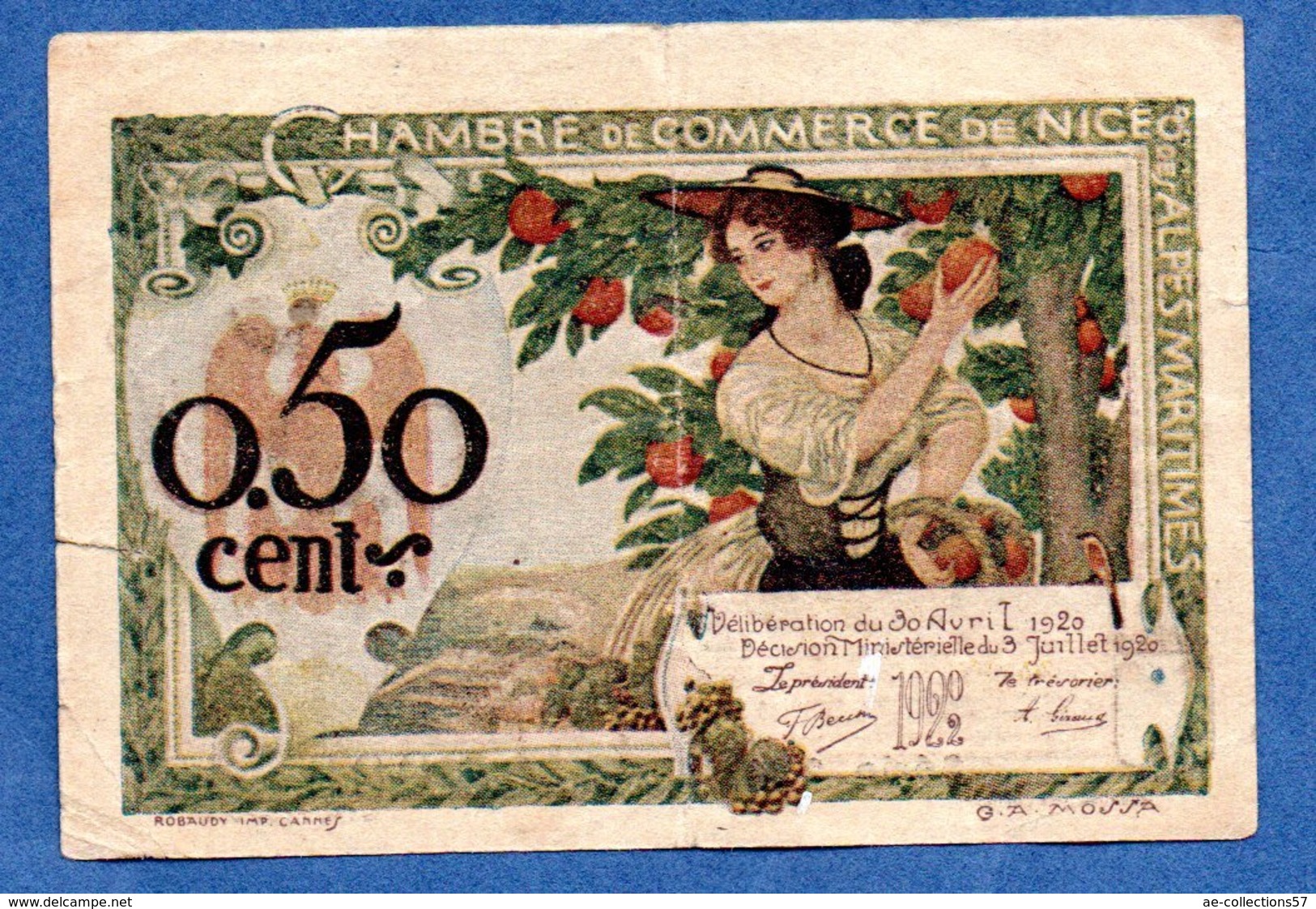 Nice    - 50 Centimes   -- état  TB+ - Chamber Of Commerce