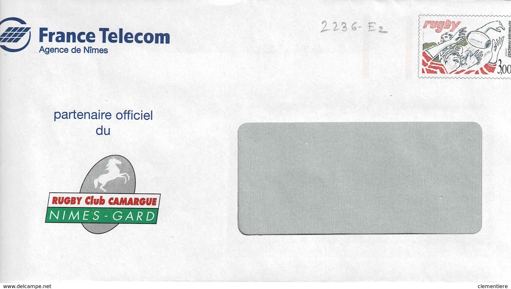 Enveloppes N° 2236 E2, France Telecom Et Rugby Club Camargue- Nimes Gard - Prêts-à-poster:  Autres (1995-...)