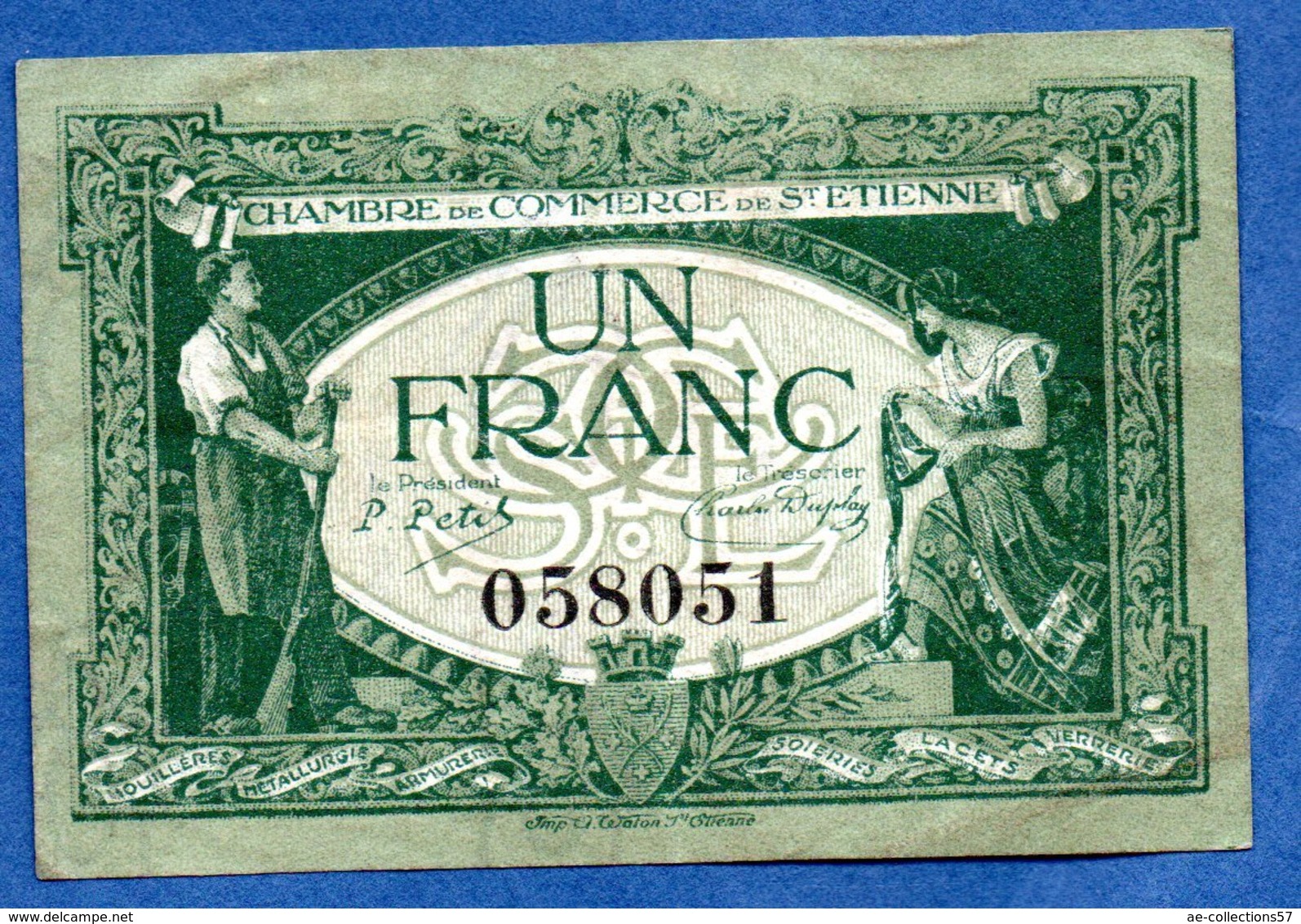 St Etienne     - 1 Franc   -- état TB+ - Chambre De Commerce