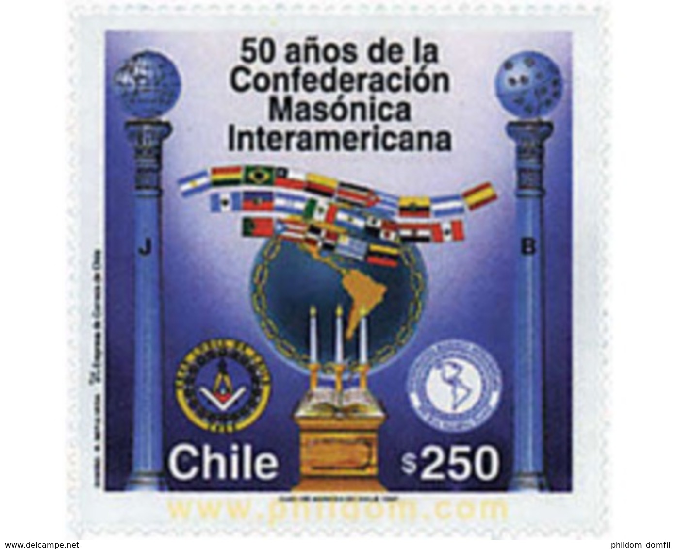 Ref. 204769 * MNH * - CHILE. 1997. 50 YEARS OF THE INTERAMERICAN MASONIC CONFEDERATION	 . 50 AÑOS DE LA CONFEDERACION M - Sonstige & Ohne Zuordnung