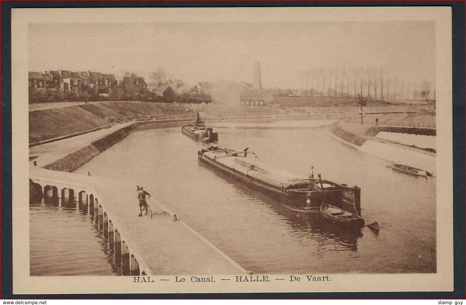 Ongebruikte Postkaart Hal : Le Canal / De Vaart Met Bootjes ; Staat Zie Scan ! - Halle