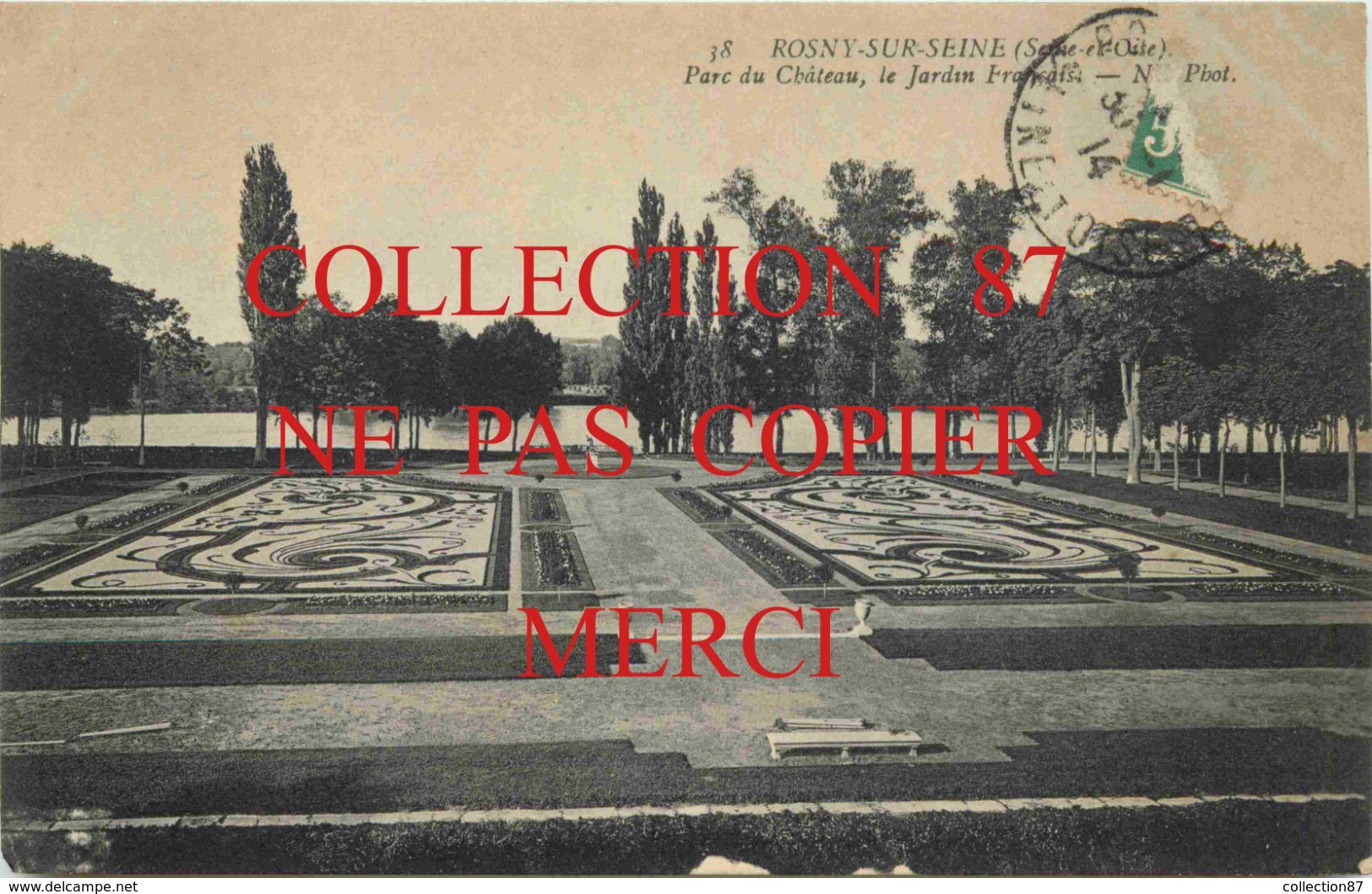 ☺♦♦ 78 - ROSNY Sur SEINE - PARC Du CHATEAU Et JARDIN FRANCAIS - Carte Signé J. Leduc < Photo A. Lavergne - Rosny Sur Seine