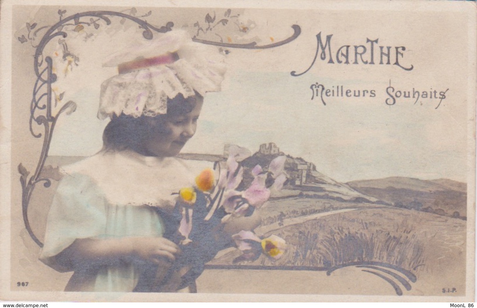 PRENOM MARTHE - CARTE MEILLEURS SOUHAITS - JEUNE FILLE - Prénoms