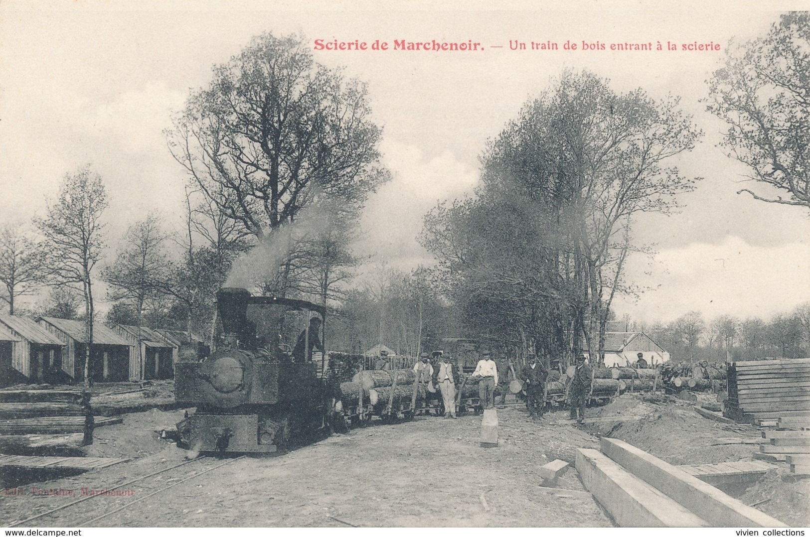 En Sologne - Scierie De Marchenoir (41 - Loir Et Cher) Un Train De Bois Entrant Dans La Scierie - édit Fontaine - Autres & Non Classés