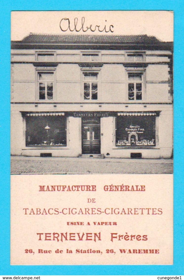 CPA WAREMME : TERNEVEN Frères à Waremme Manufacture Générale De Tabacs Cigares...  - Circulée - 2 Scans - Waremme