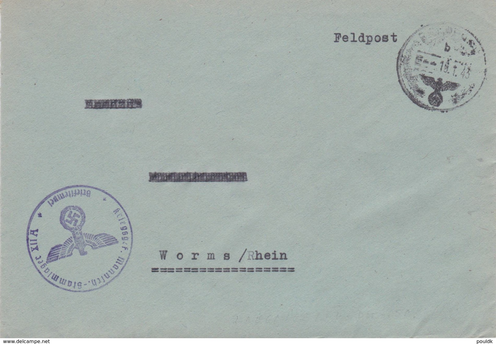 German Feldpost WW2: From A POW Camp - Kriegsgef. Mannsch. Stammlager XII A (located Limburg A D Lahn - Militaria