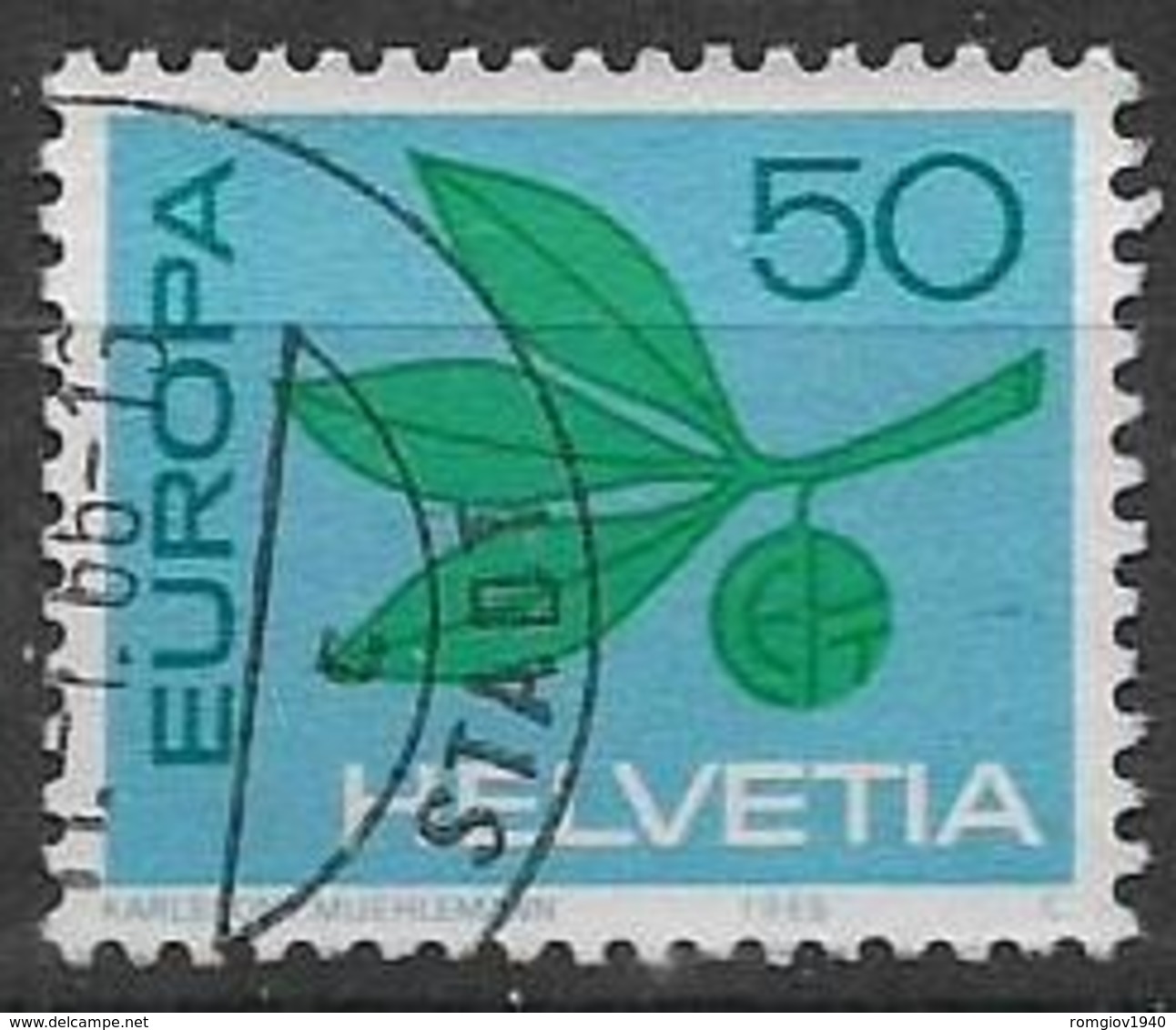 SVIZZERA 1965 EUROPA UNIF. 758 USATO VF - Gebraucht