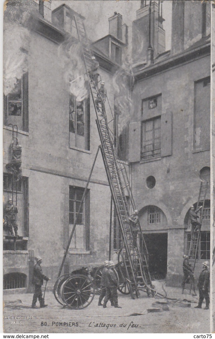 Métiers - Pompiers - Echelle à Incendie - Manoeuvres Entrainement - Sapeurs-Pompiers